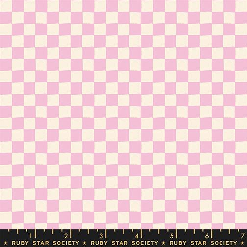 1 800 Calico Block Print Checks and Plaids Blender in Peony