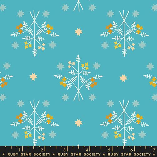 1 800 Calico Bouquet Florals Retro in Wave