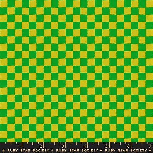 1 800 Calico Block Print Checks and Plaids Blender in Verdant