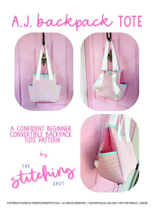 Wholesale A.J. Backpack Tote Pattern
