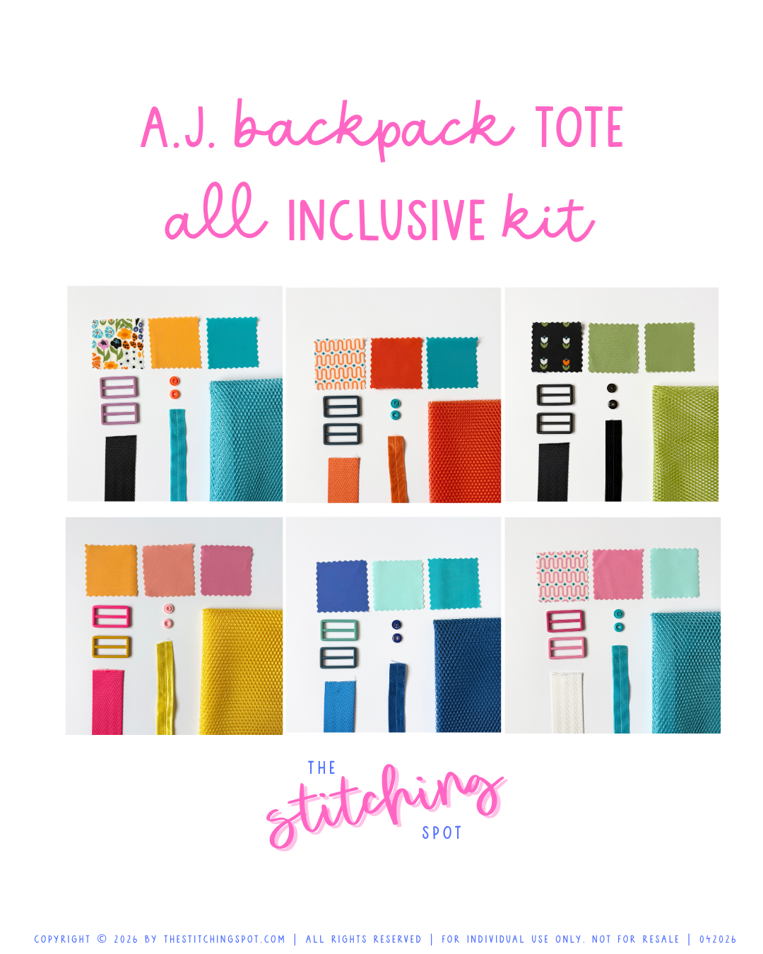 A.J. Backpack Tote Kit
