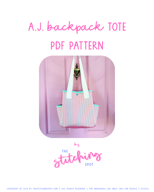 A.J. Backpack Tote Pattern PDF